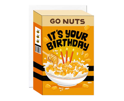Go Nuts Cereal Spot Gloss Birthday Card