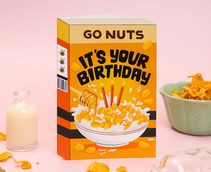 Go Nuts Cereal Spot Gloss Birthday Card