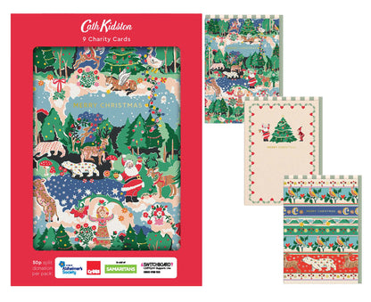 Pack of 9 Cath Kidston Christmas Legends Charity Christmas Cards