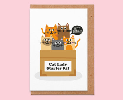 Cat Lady Starter Kit Birthday Card