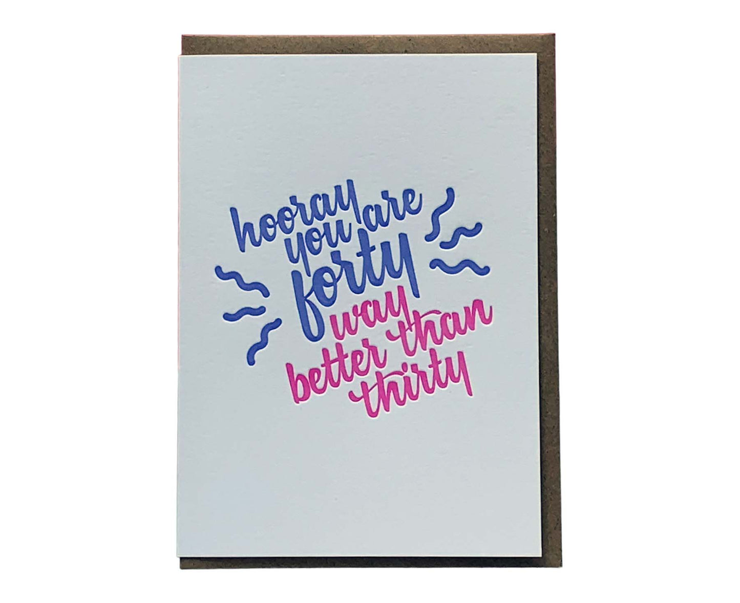 Hooray You Are Forty Letterpress 40th Birthday Card
