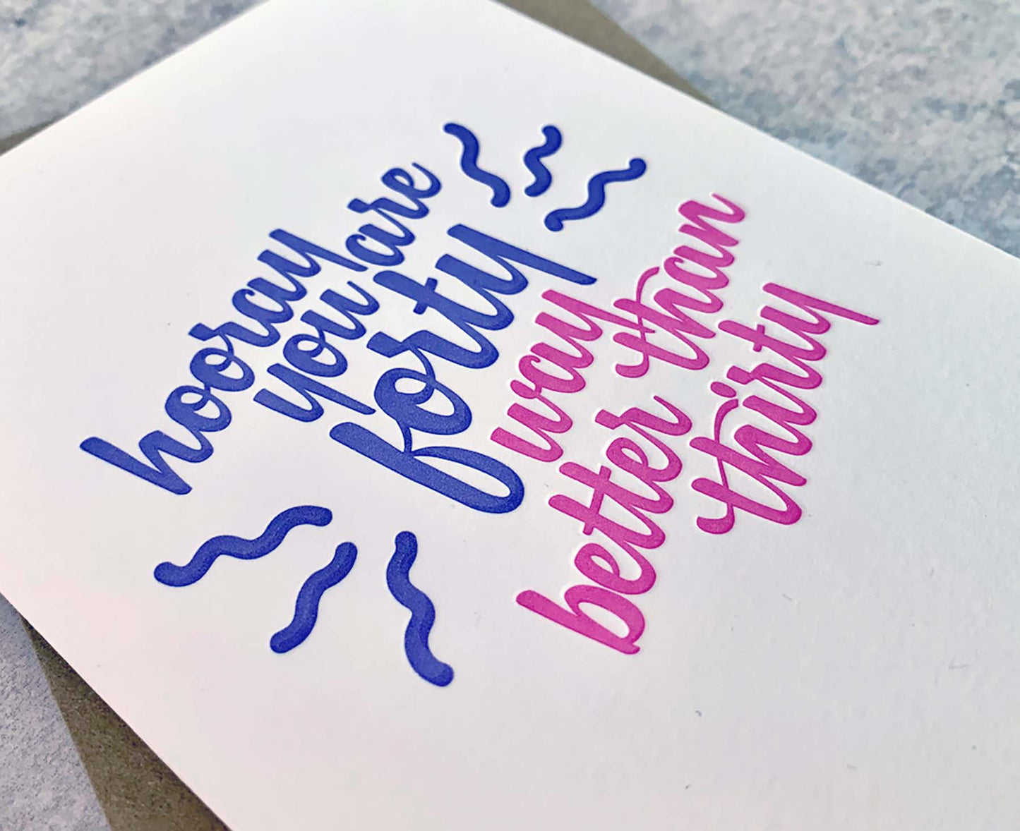 Hooray You Are Forty Letterpress 40th Birthday Card