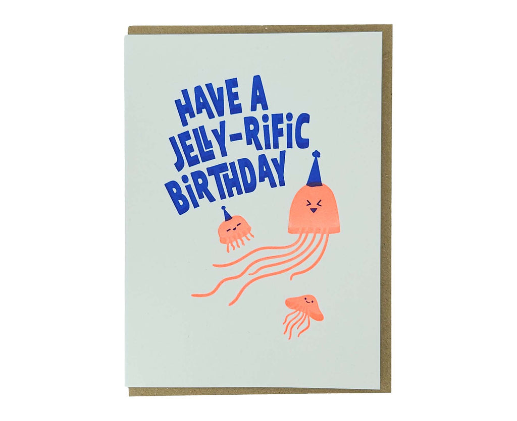 Jelly-rific Birthday Jellyfish Letterpress Birthday Card