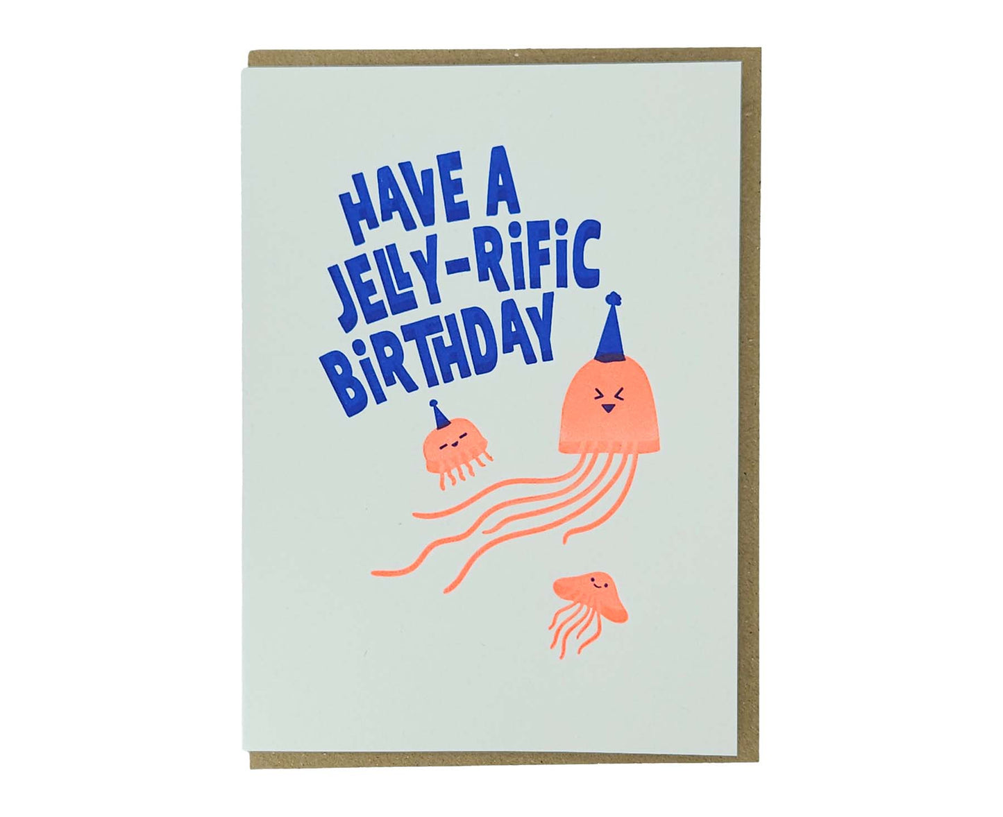Jelly-rific Birthday Jellyfish Letterpress Birthday Card