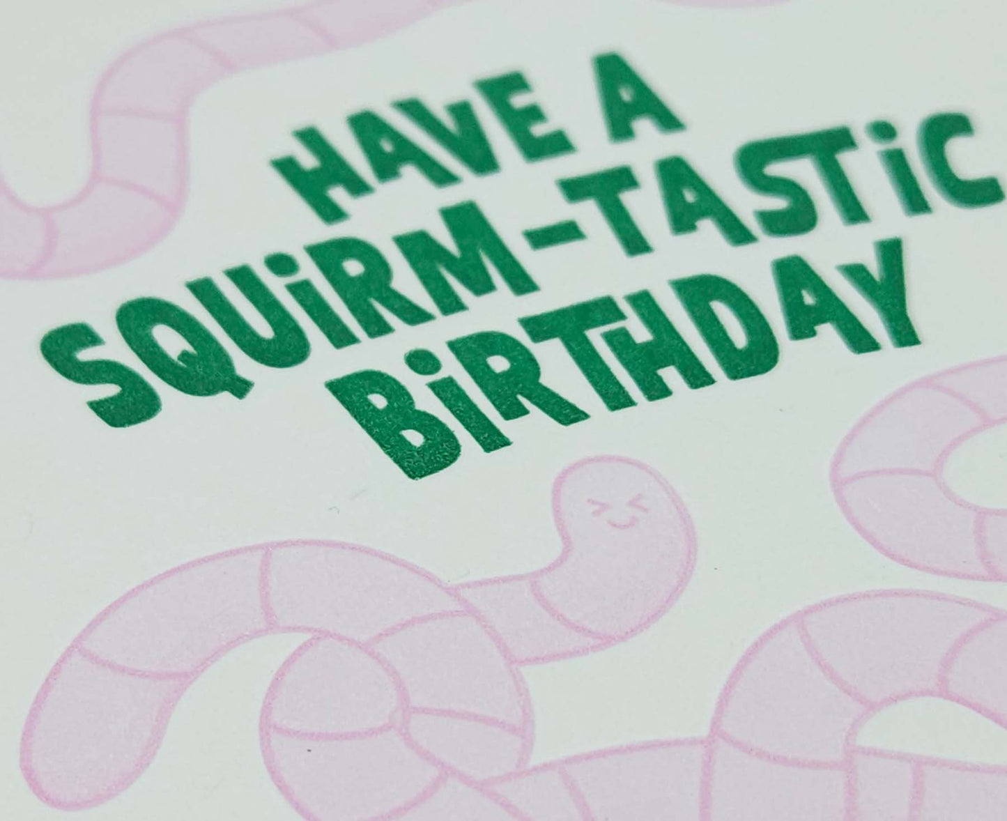 Squirm-tastic Birthday Worms Letterpress Birthday Card