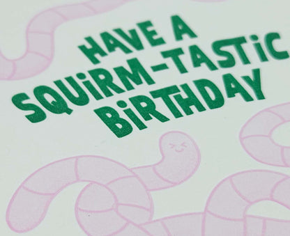 Squirm-tastic Birthday Worms Letterpress Birthday Card