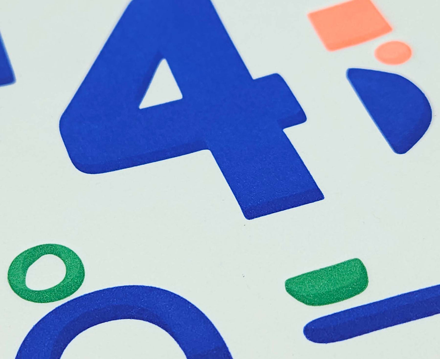 Number 4 Letterpress 4th Birthday Card