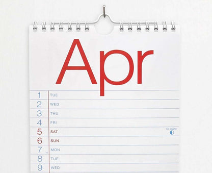 2025 Slim Typography Wall Calendar