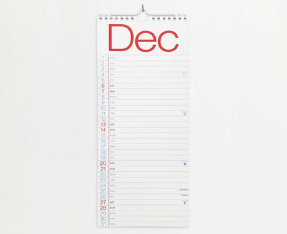 2025 Slim Typography Wall Calendar