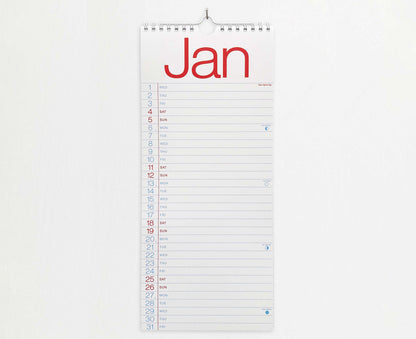 2025 Slim Typography Wall Calendar