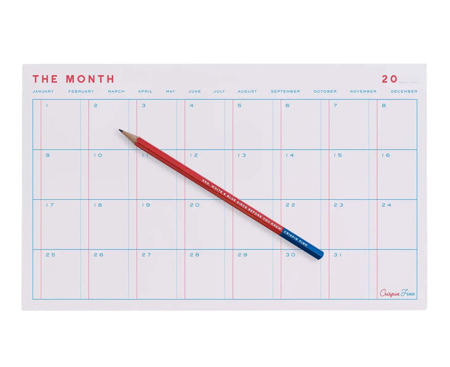 The Month Desk Pad with pencil