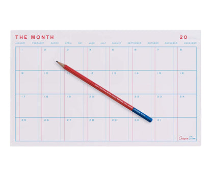 The Month Desk Pad with pencil