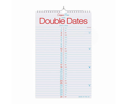 2026 Double Dates Wall Calendar