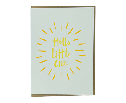 Hello Little One Letterpress New Baby Card