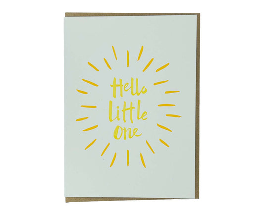 Hello Little One Letterpress New Baby Card