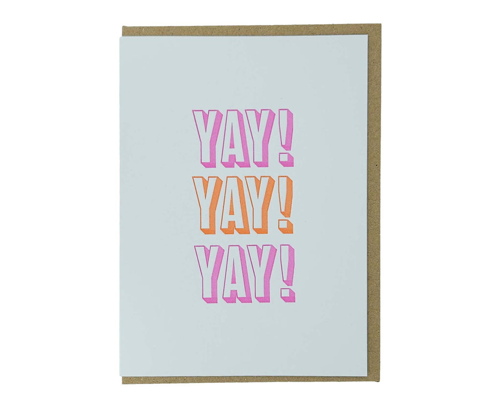 Yay! Yay! Yay! Letterpress Congratulations Card