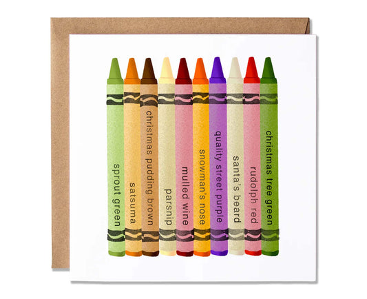 Christmas Crayons Illustrated Christmas Card