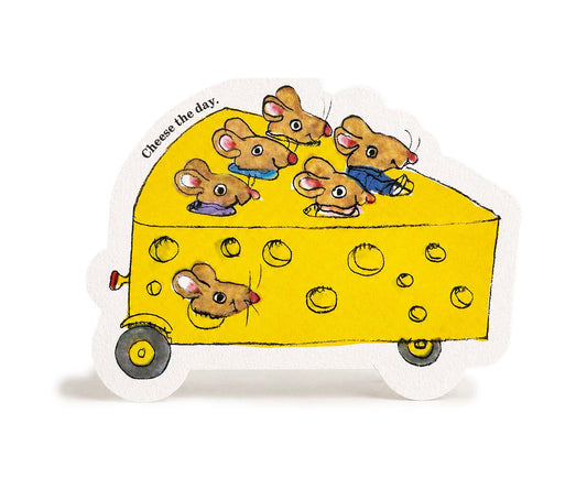 Cheese Mouse Car Richard Scarry Cutout Card