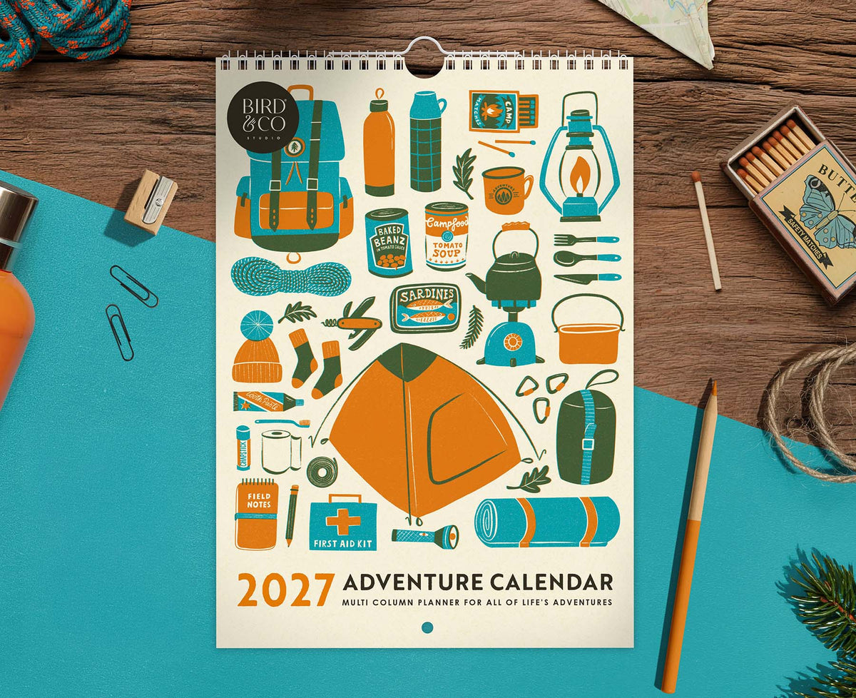 Outdoor Adventure Activities Illustrated 2027 Calendar & Planner