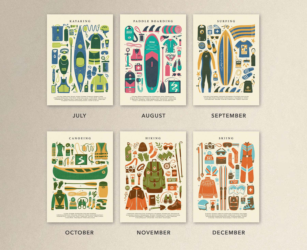 Outdoor Adventure Activities Illustrated 2027 Calendar & Planner