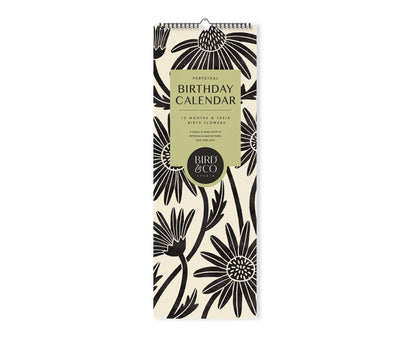 Birth Flowers Illustrated Perpetual Birthday Calendar