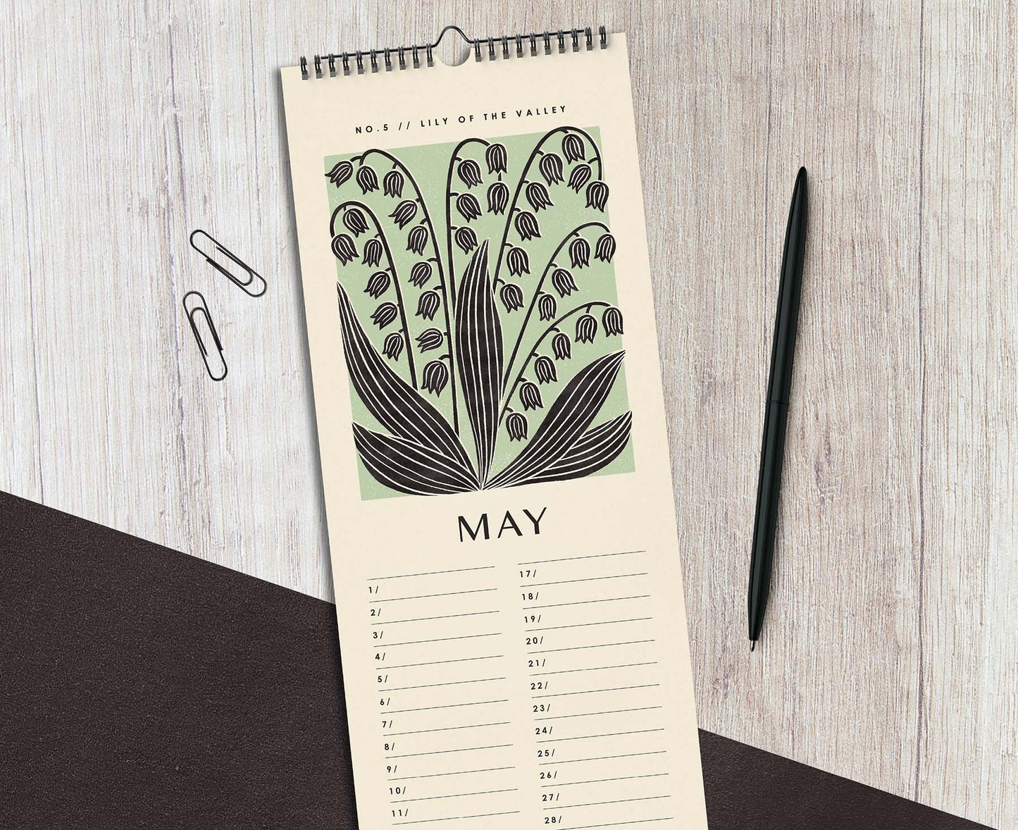 Birth Flowers Illustrated Perpetual Birthday Calendar