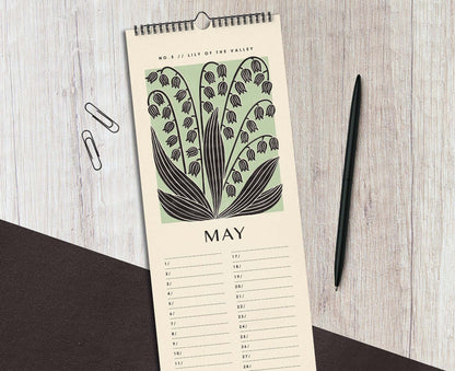 Birth Flowers Illustrated Perpetual Birthday Calendar