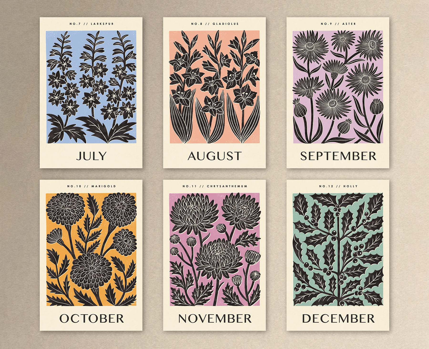 Birth Flowers Illustrated Perpetual Birthday Calendar