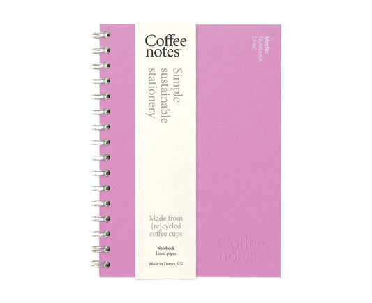 A5 Wirebound Lilac Notebook with lined pages