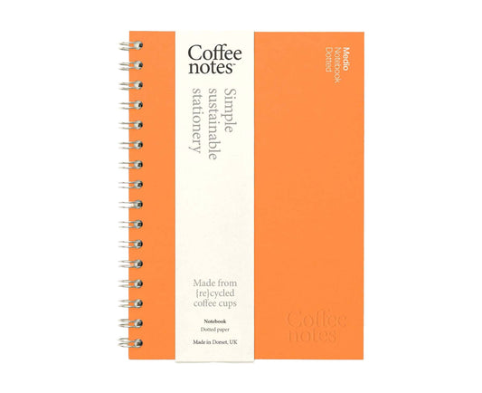 A5 Wirebound Orange Notebook with dotted pages