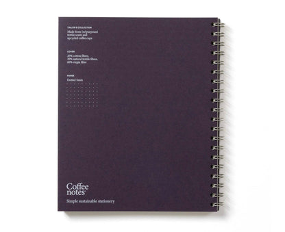 A5 Wirebound 'Aubergine Tweed' Tailor's Notebook with dotted pages