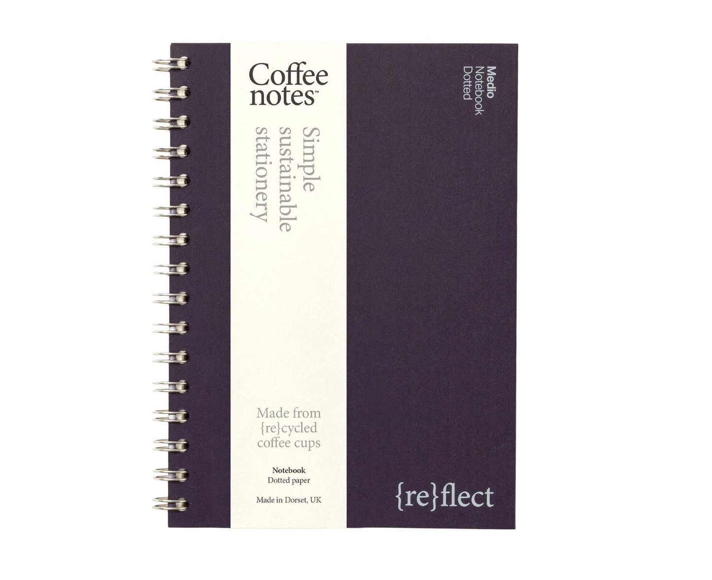 A5 Wirebound 'Aubergine Tweed' Tailor's Notebook with dotted pages