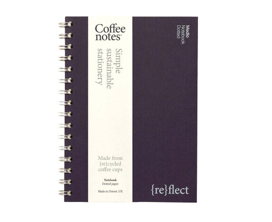 A5 Wirebound 'Aubergine Tweed' Tailor's Notebook with dotted pages
