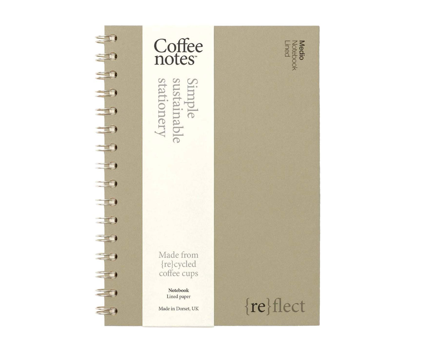 A5 Wirebound 'Camel Tweed' Tailor's Notebook with lined pages