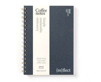 A5 Wirebound 'Navy Wool' Tailor's Notebook with plain pages