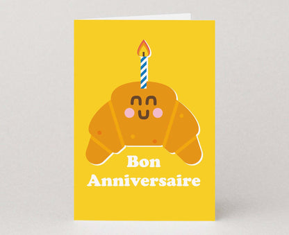 Croissant Bon Anniversaire Birthday Card