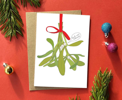 Mistletoe Funny Christmas Card