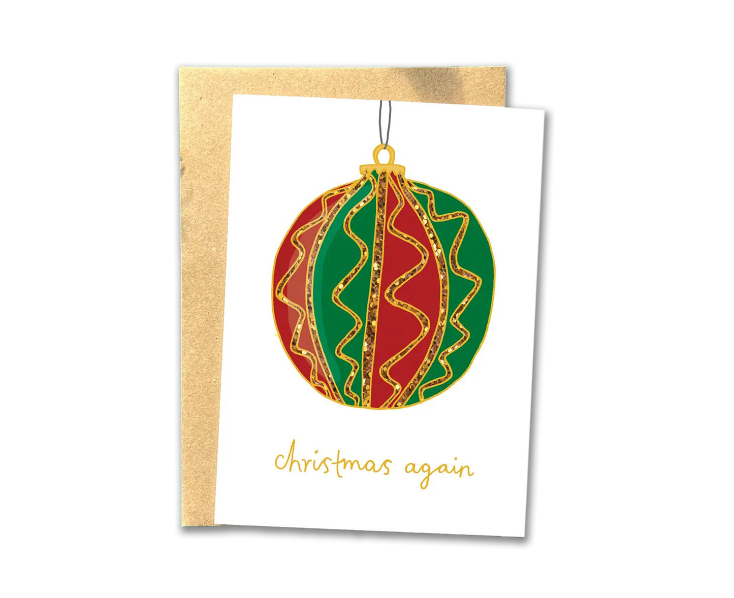 Christmas Again Bauble Christmas Card