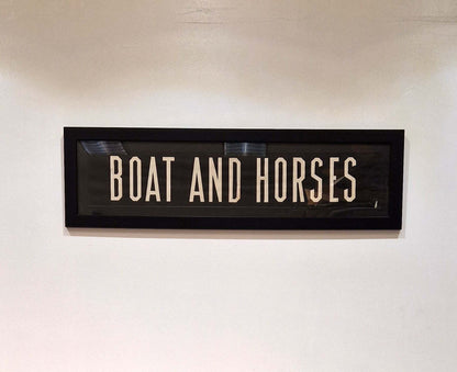 Boat And Horses 1960s Framed Bus Blind Clearance
