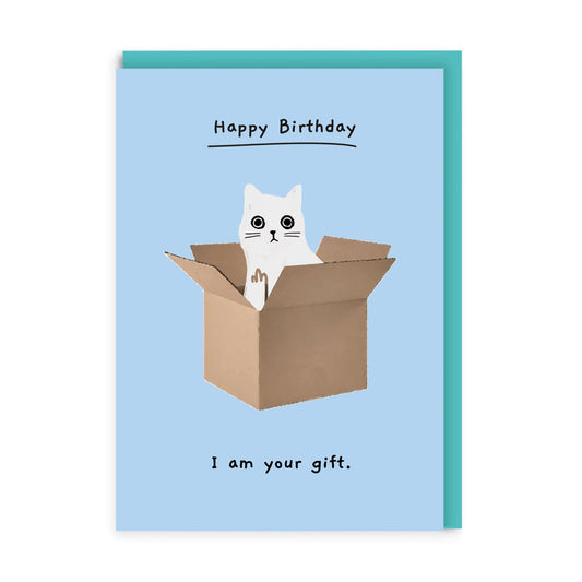 I Am Your Gift Cat Birthday Card