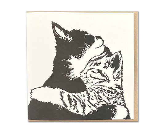 Cuddle Time Cat Letterpress card