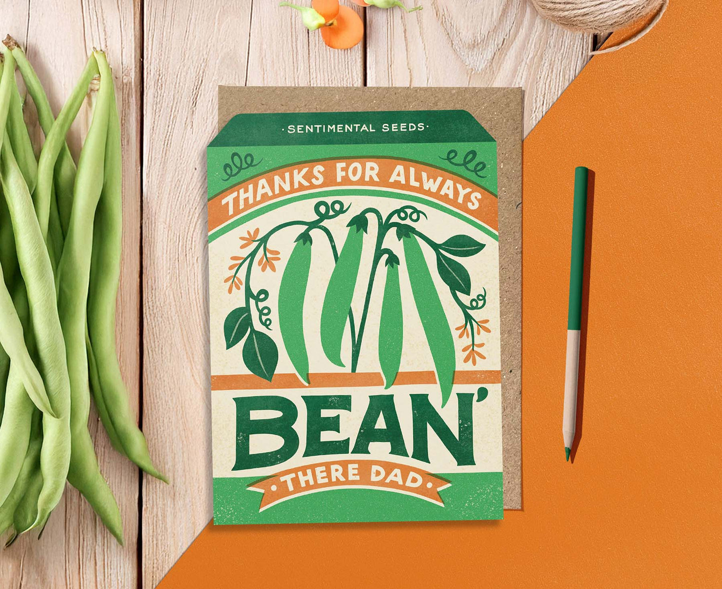 Thanks for Always Bean There Vintage Seed Packet Father's Day Card