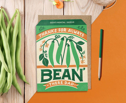 Thanks for Always Bean There Vintage Seed Packet Father's Day Card