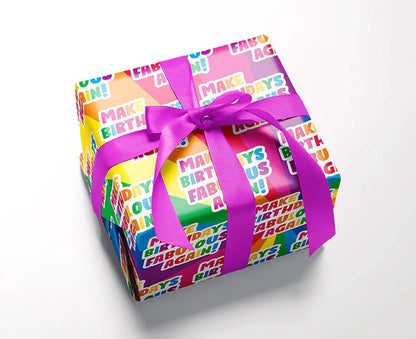 Make Birthdays Fabulous Again Wrapping Paper