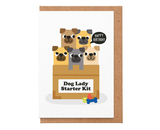 Dog Lady Starter Kit Birthday Card