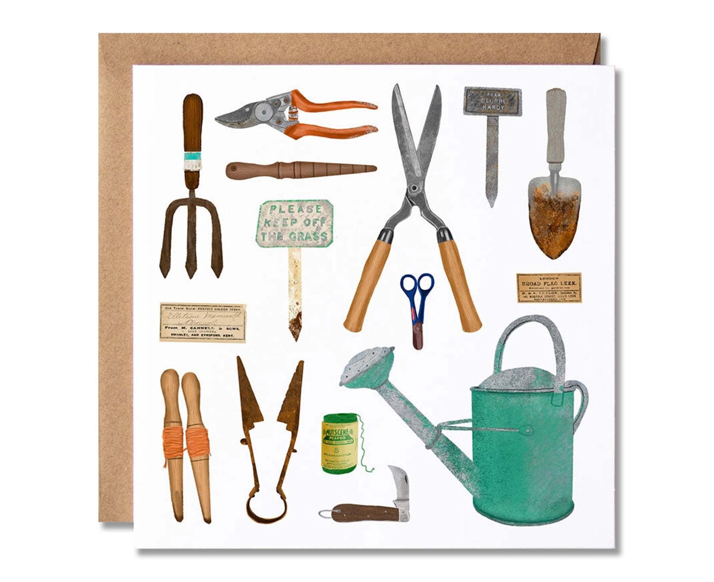 Garden Tools Illustrated Card