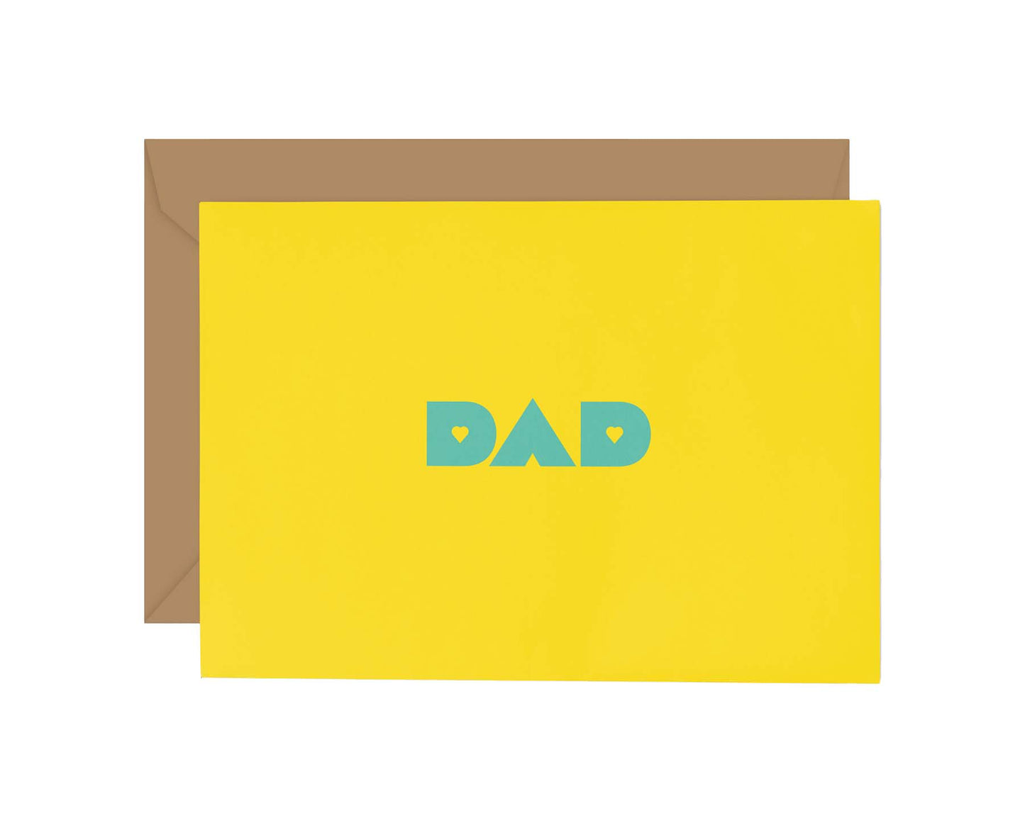 Dad Typographic Hearts card