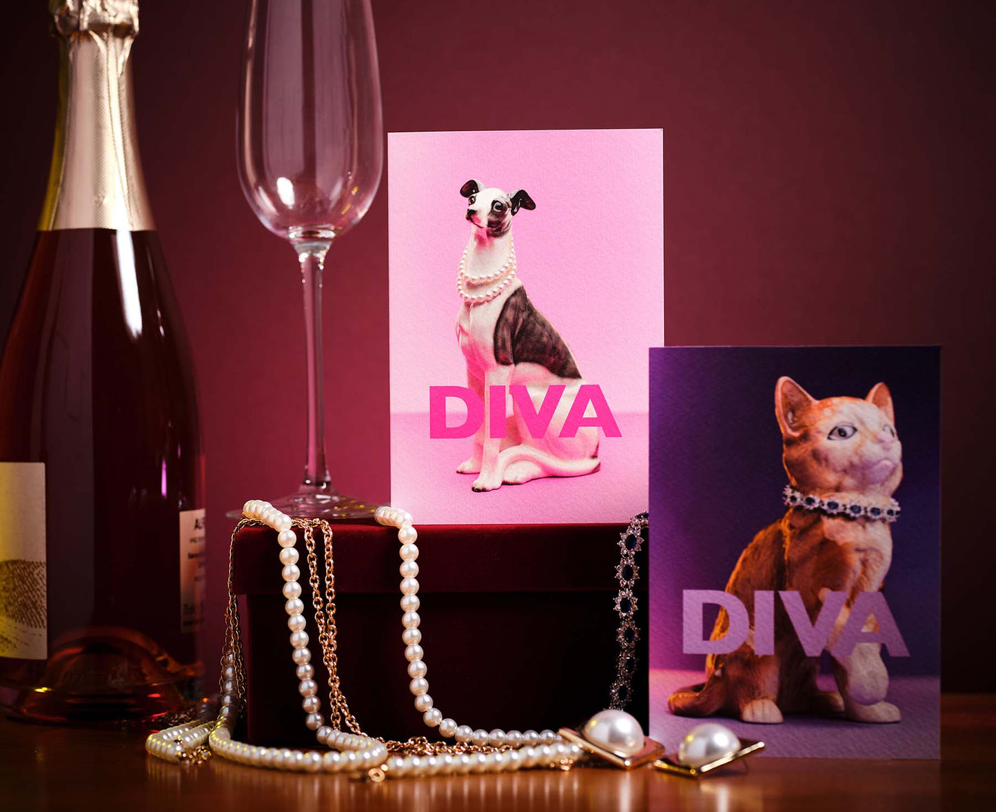 Diva Dog Ornament Greetings Card