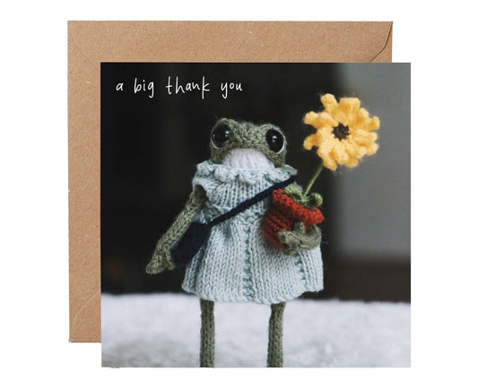 A Big Thank You Knitted Frog Thank You card