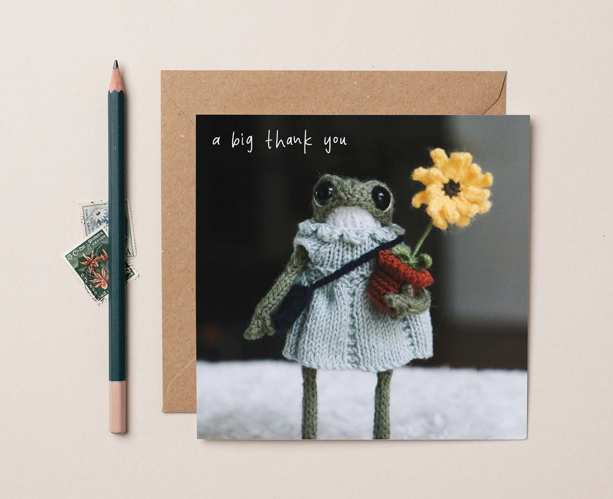 A Big Thank You Knitted Frog Thank You card